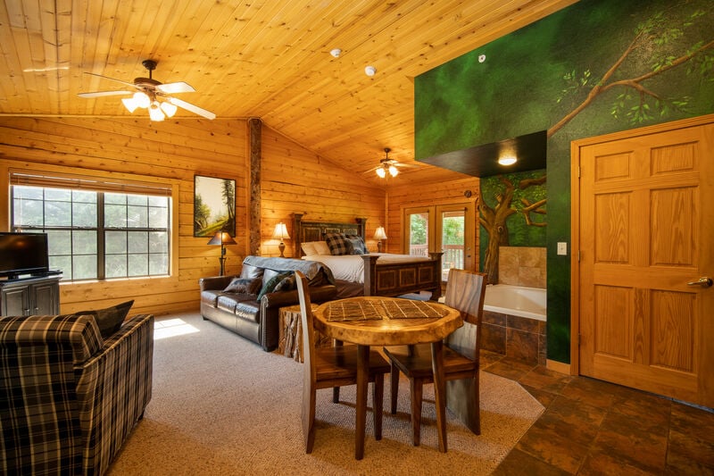 Cozy 1 Bed Cabin with Fireplace Photo