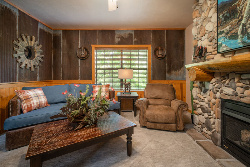 Old West Themed 2BR+L Walk-in Cabin w/ Fireplace Photo