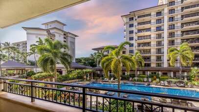 Designer Ko Olina Beach Villa 2nd Floor Ocean Tower with View of Lap Pool