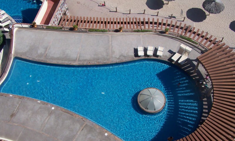 View of the pool area