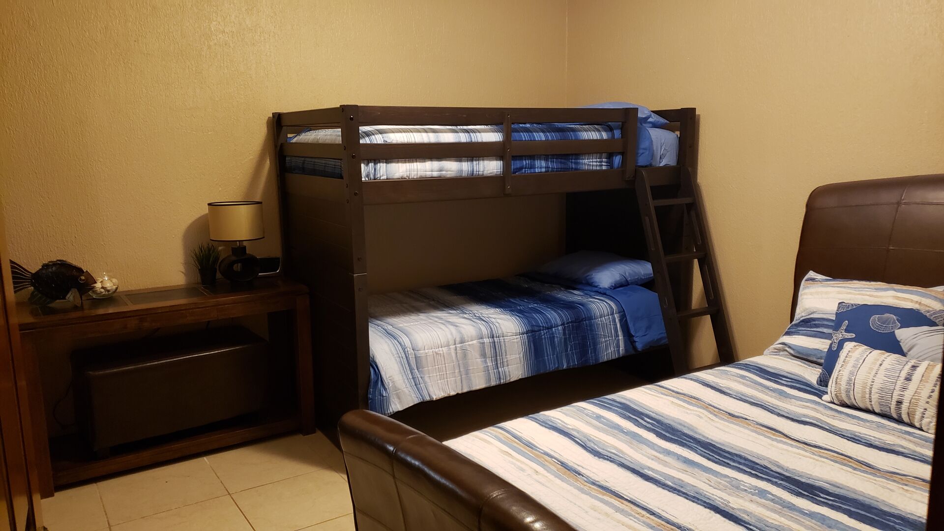 Guest Bedroom: Queen Bed and Twin Bunk Bed