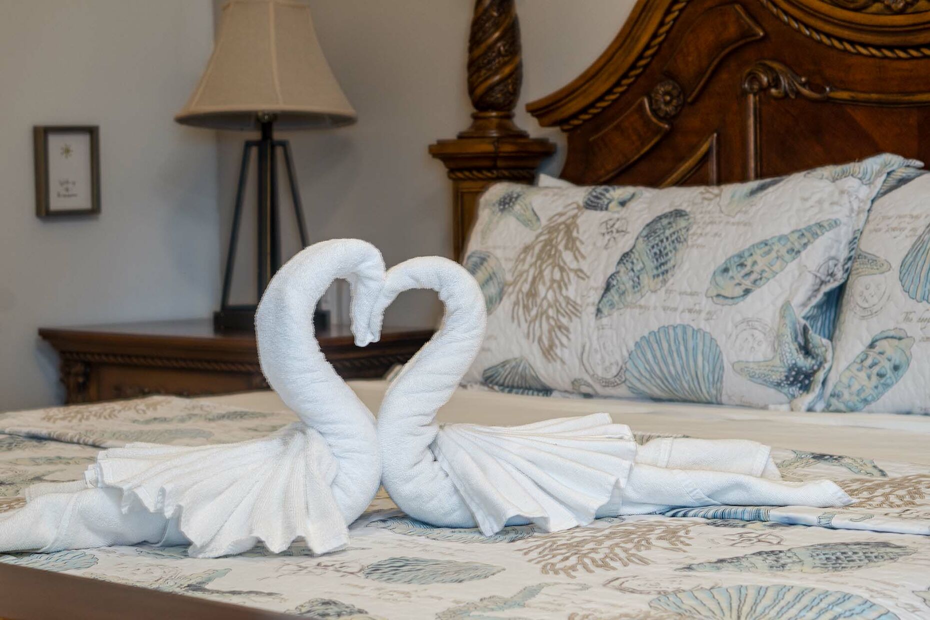 Swans wait for you in the Master bedroom.