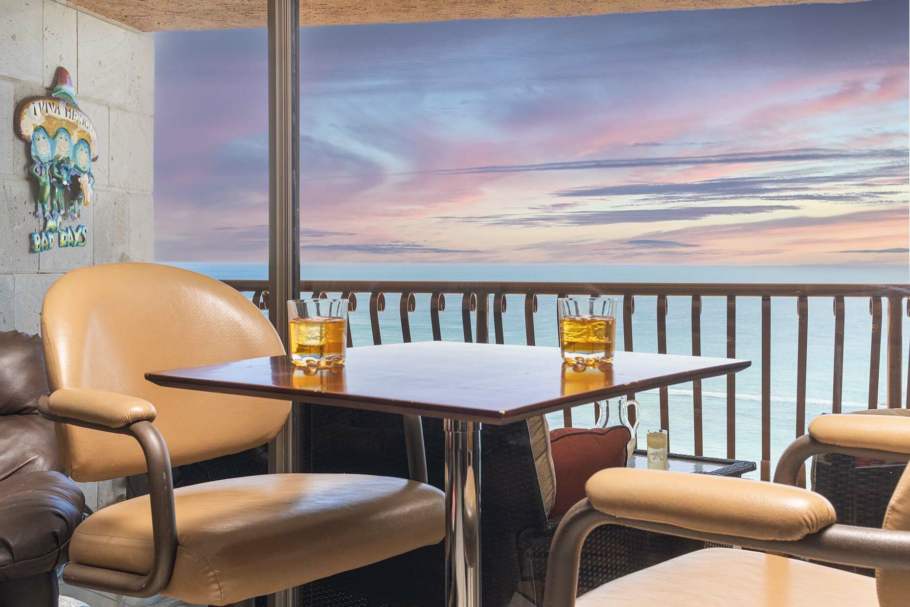 Bistro table makes the most of the view.