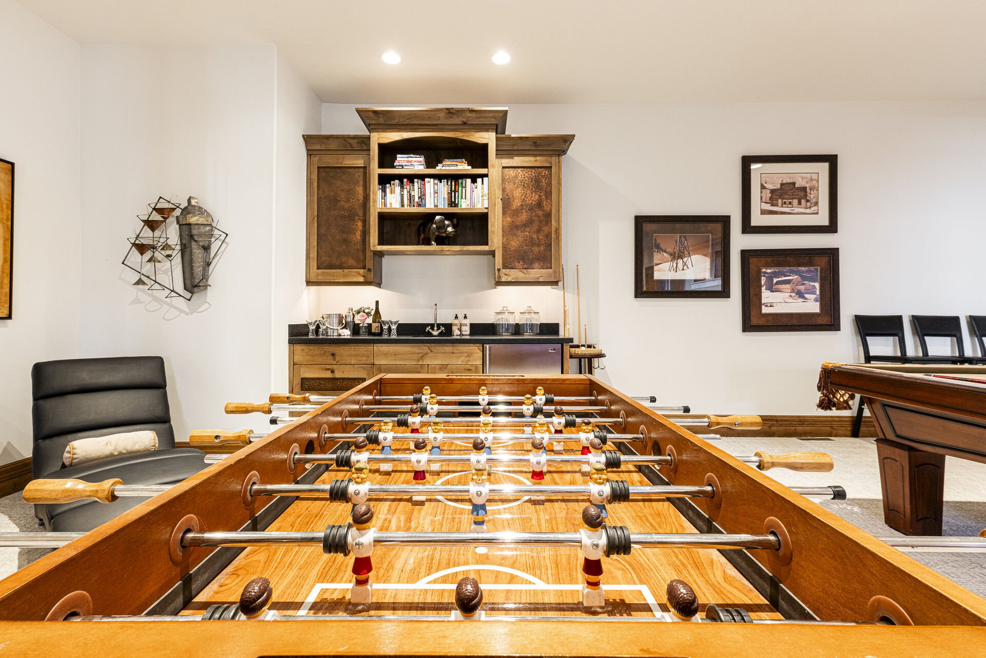 Game/Family Room with Foosball and a Wet Bar