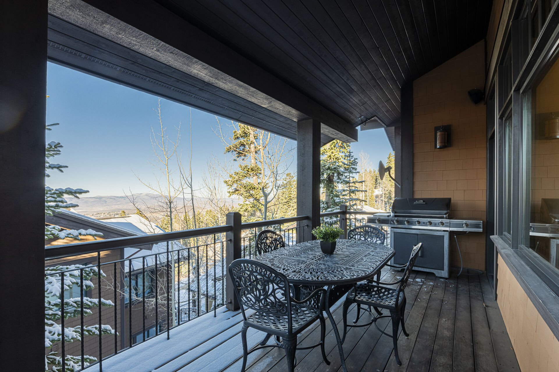 Main Level Deck with Patio Seating, a BBQ Grill and Stunning Views