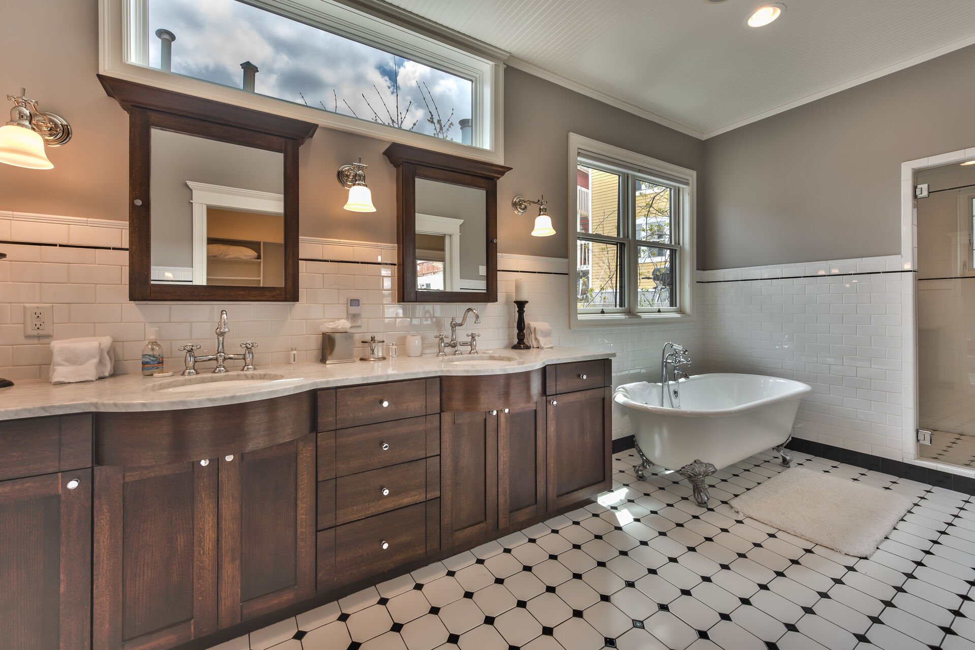 Master Bath with Steam Shower, Soaking Tub and Dual Vanities