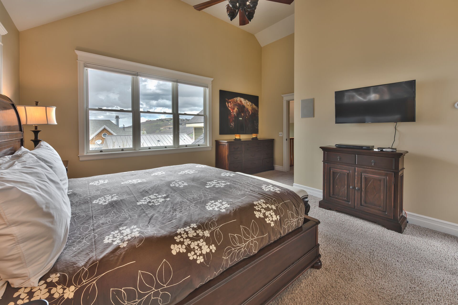 Master Bedroom with King Bed, TV and Private Bath