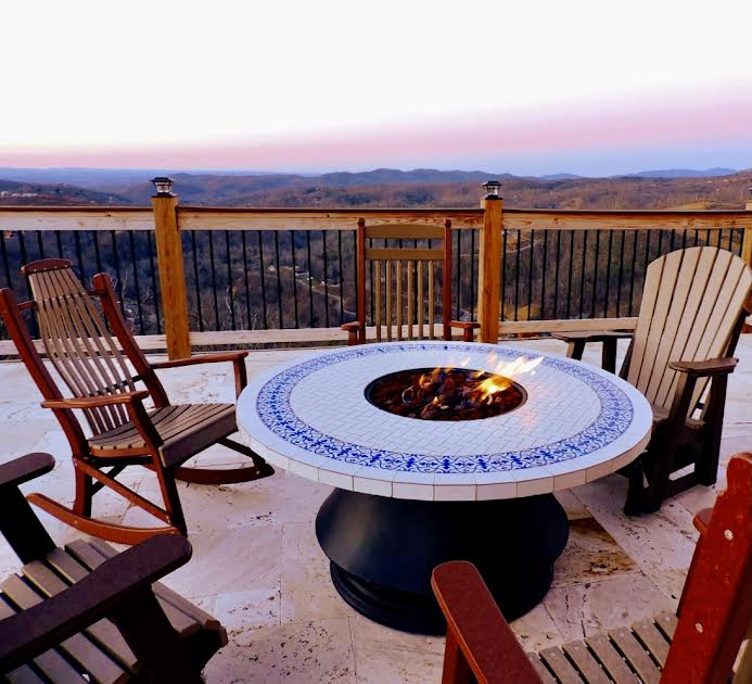 Gather with loved ones around the fire pit, & enjoy the glorious view from our beautiful new side patio