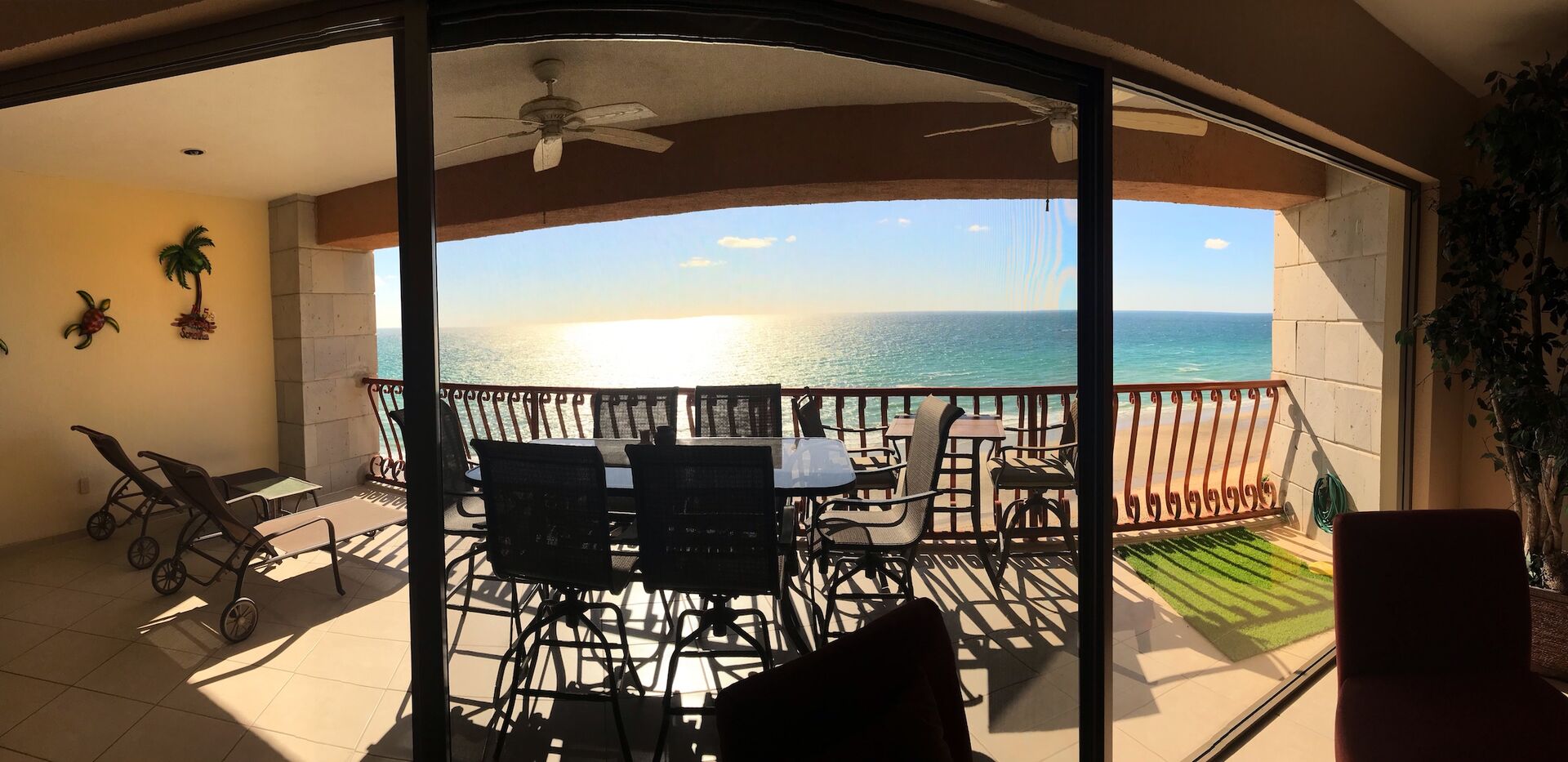 The patio with views of the Sea of Cortez beyond