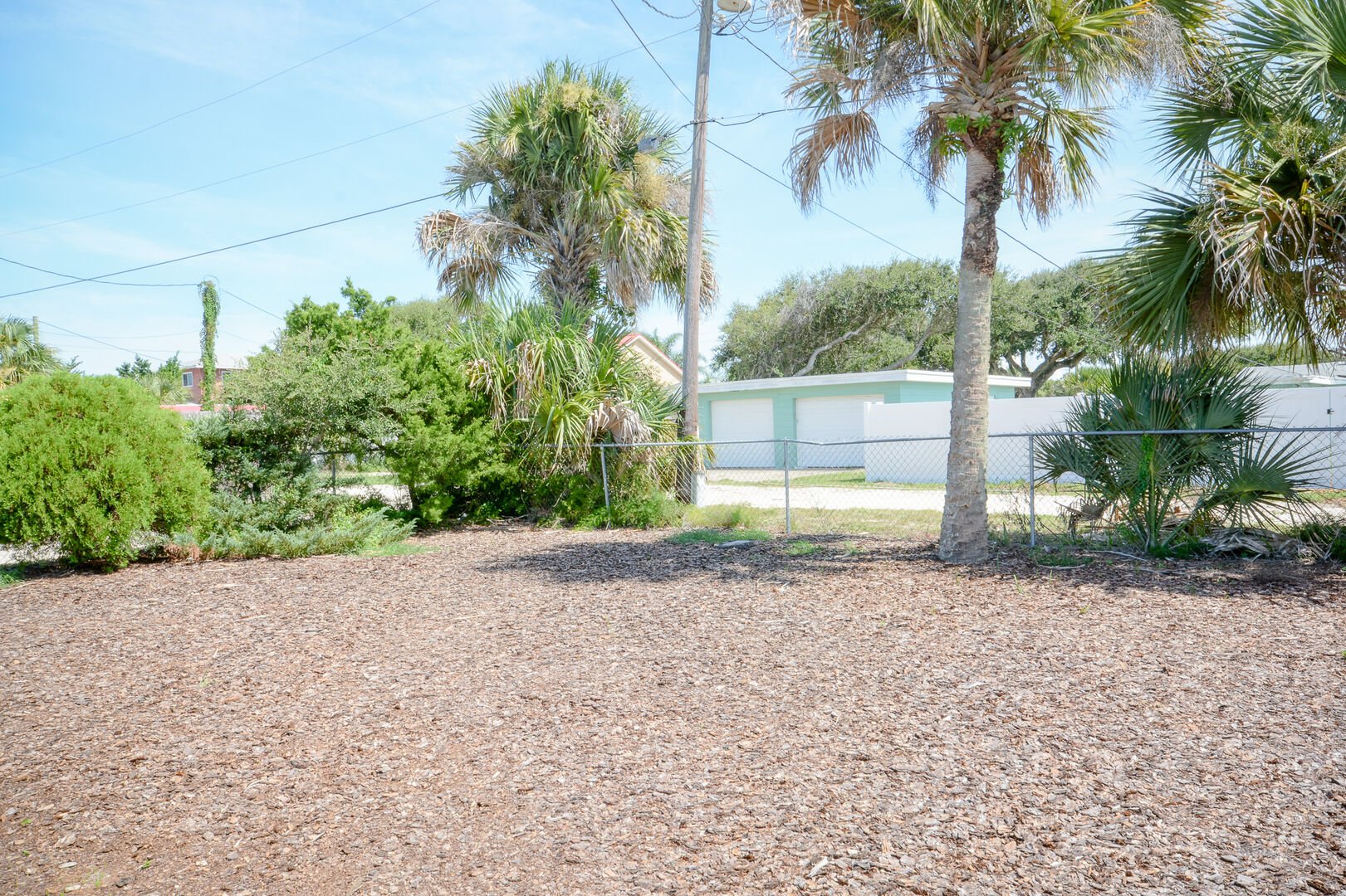 Fenced in Yard and Palm Trees at Vacation Home New Smyrna Beach