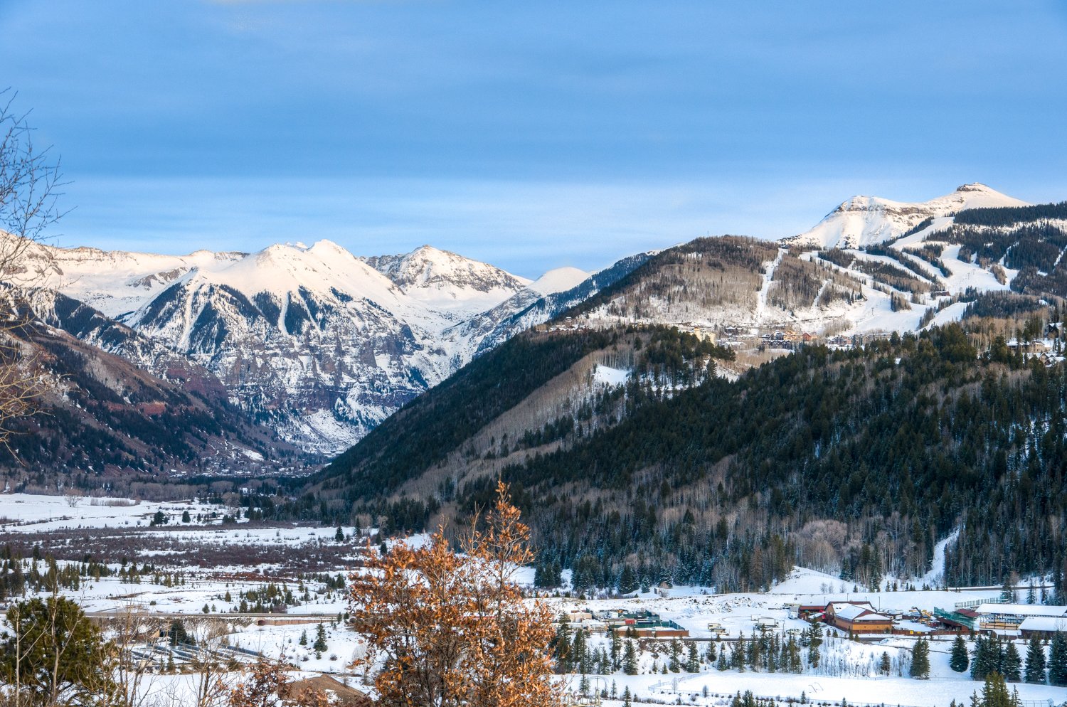 Beautiful View of the Snowy Mountains in Telluride