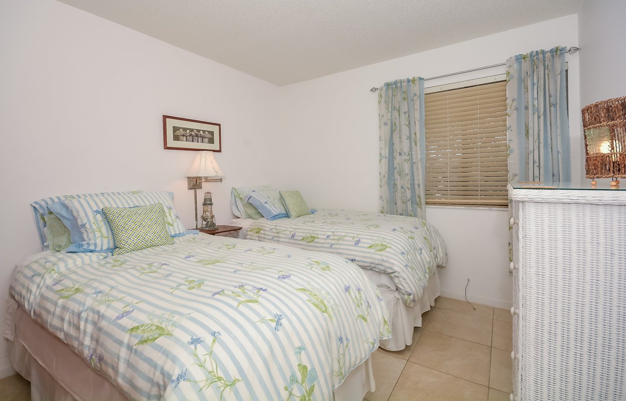 The 2nd bedroom with 2 twins in this condo in New Smyrna Beach Florida.