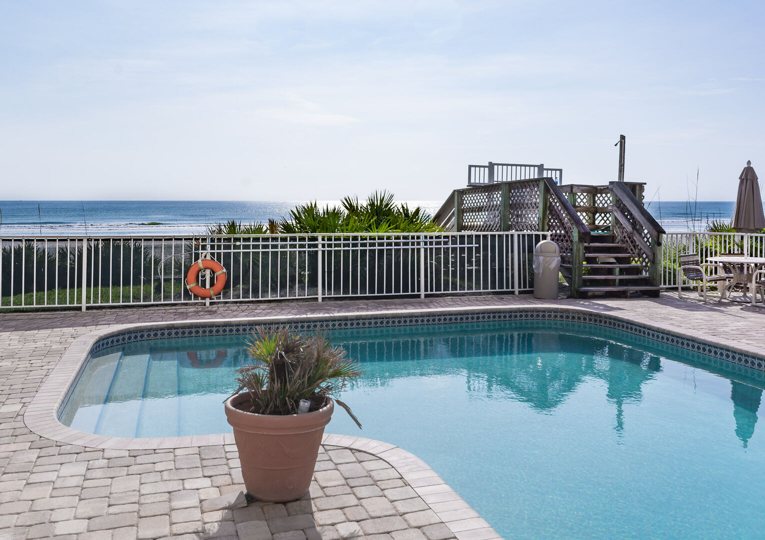 Oceanfront Pool and Walkway to the Beach at PH1B Palm House