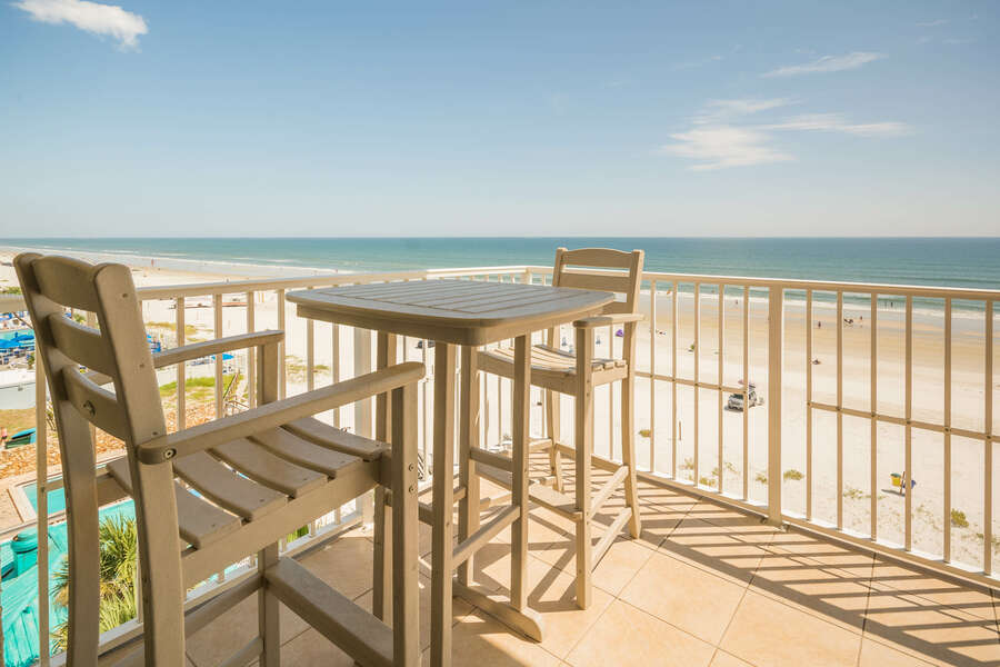 Take in the sights and sounds of ocean on the oceanfront balcony.