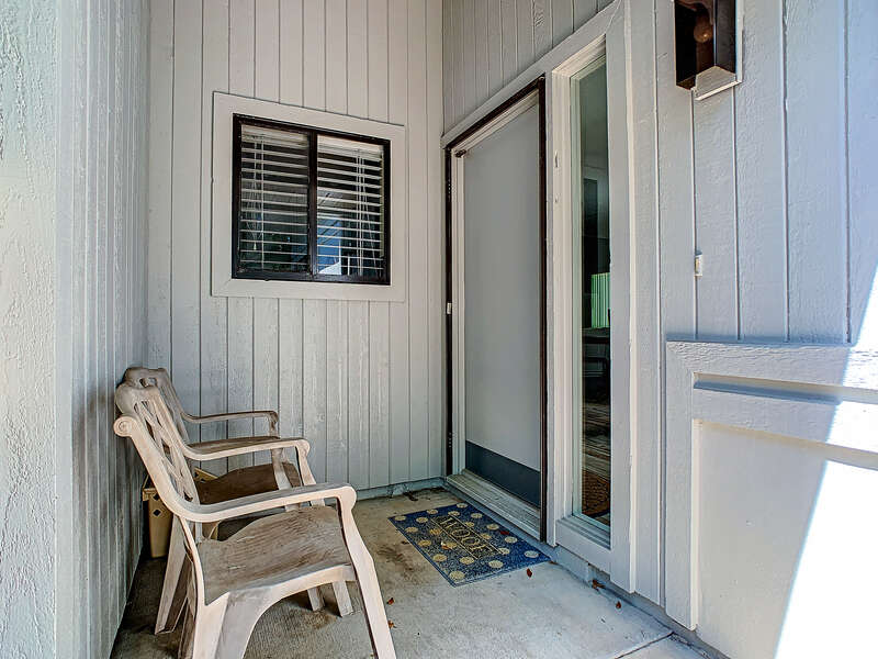 Back entrance to this New Smyrna beach monthly vacation rental,.