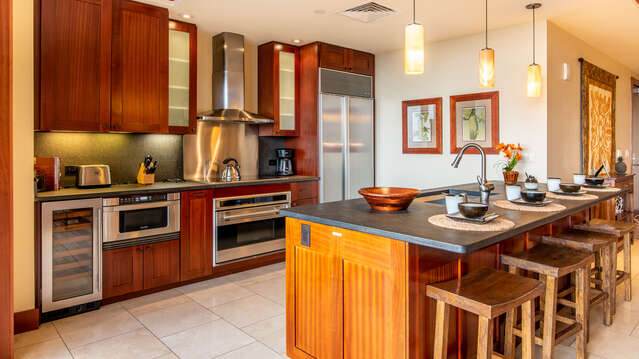 A View of the Kitchen Showing the Stainless Steel Appliances of Beach Villas OT-603