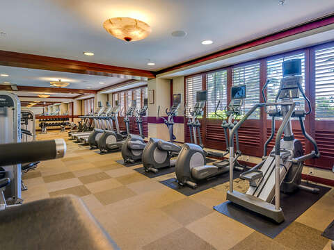 The Interior of the FREE, On-Site Gym - Near our Villa for Rent in Oahu Honolulu