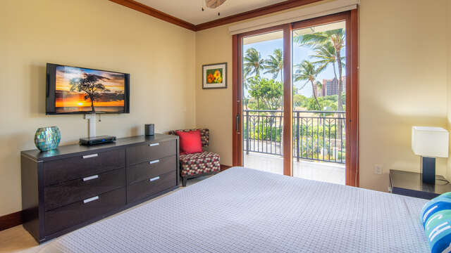 Master Bedroom with Lanai Access and Flat Screen TV