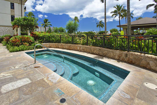 One of the three relaxing hot tubs you'll have Access to while staying at Beach Villas BT-609