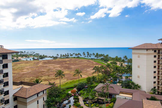 Panoramic Ocean View from the Balcony of our Ko Olina Villa Rental.