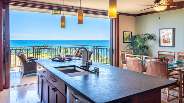 Ocean View from Kitchen inside Beach Villas BT-901