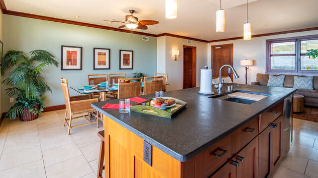 Dining Area as Seen from the Kitchen inside this Ko Olina Beach Rental