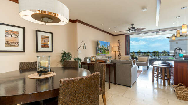 A View to the Ocean from the Living Area of Beach Villas OT-603