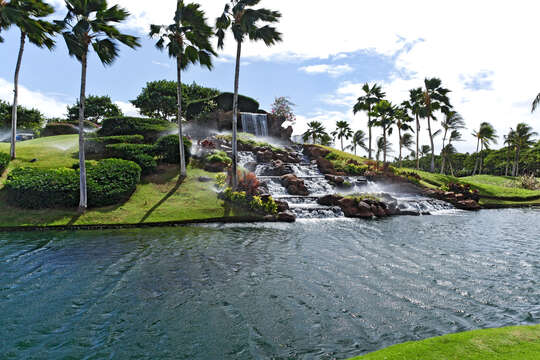Waterfall at the 12th Tee of Ko Olina Golf Course.