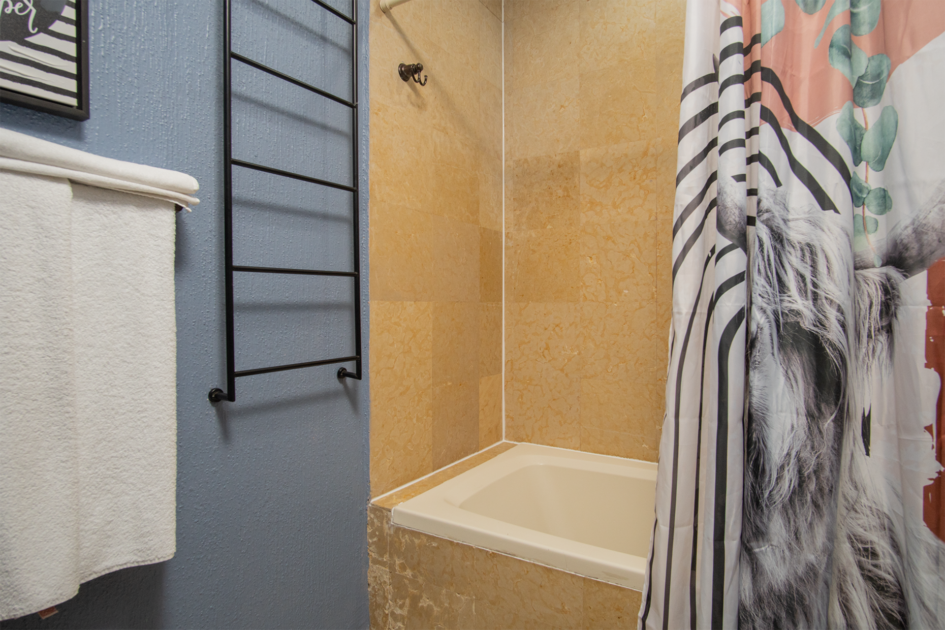 shower stall and tub
