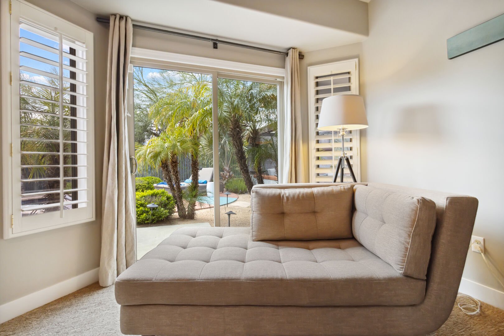 Primary Suite chaise lounge. Perfect pool views