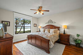 Downstairs Master Bedroom with King Bed and Great Lakeviews