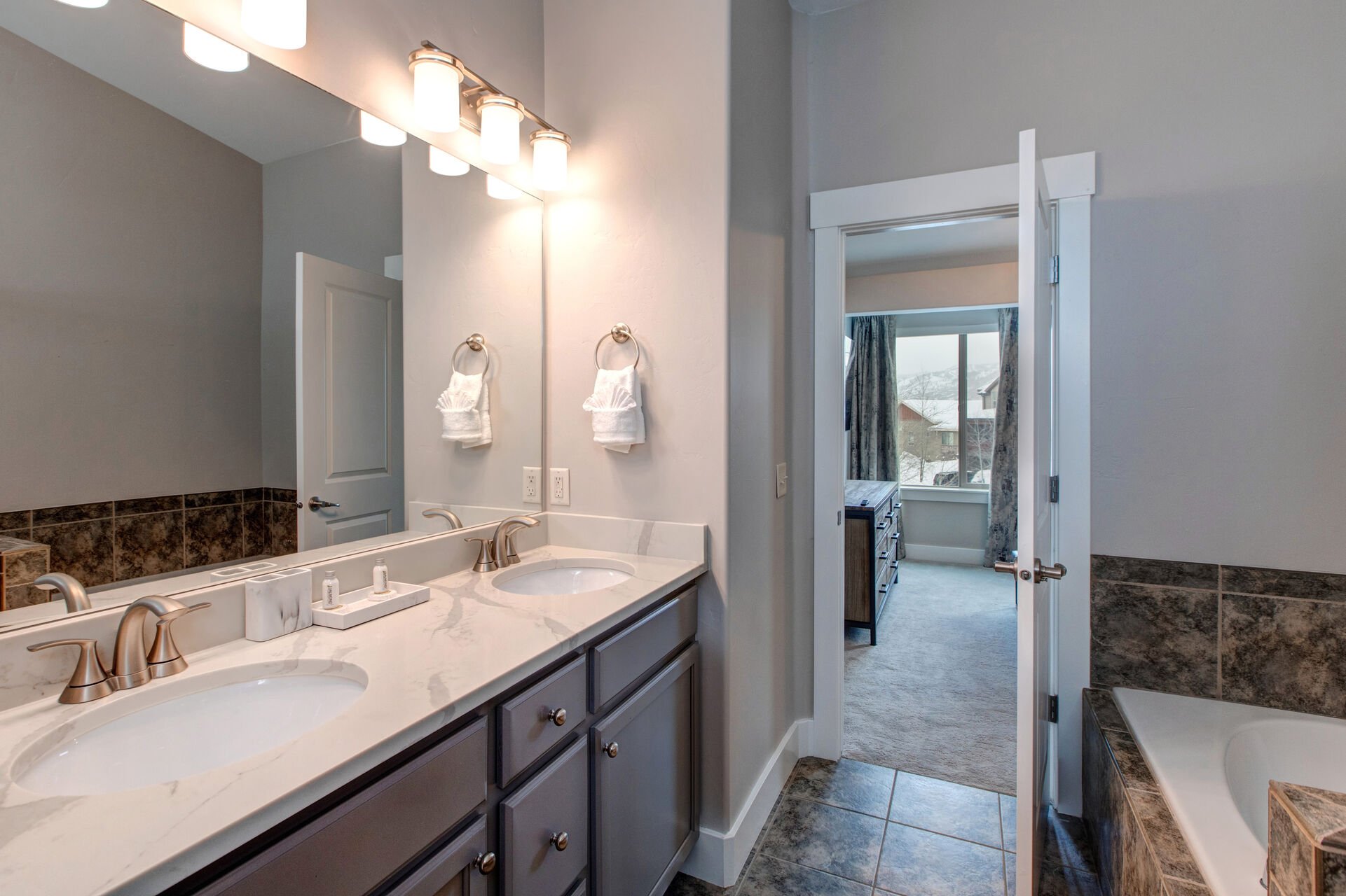 Master Bath with Dual Sinks, Separate Shower and Jetted Tub