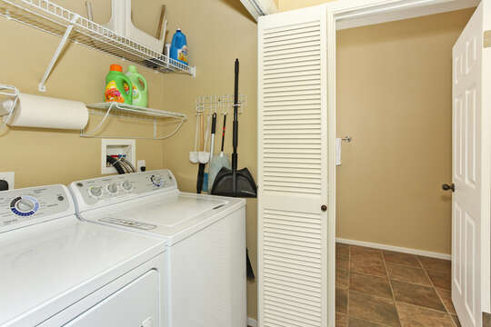 Laundry Area in Ko Olina Condo with Washer and Dryer.