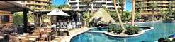 Panoramic look at Swim Lounge, and the nearby pools.