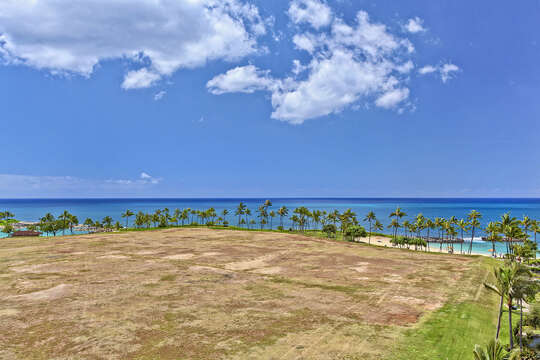 Lanai View of Ocean from this vacation house rental Oahu Hawaii