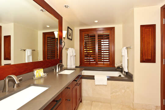 Master bath with large Soaking Tub and a Walk-in Shower