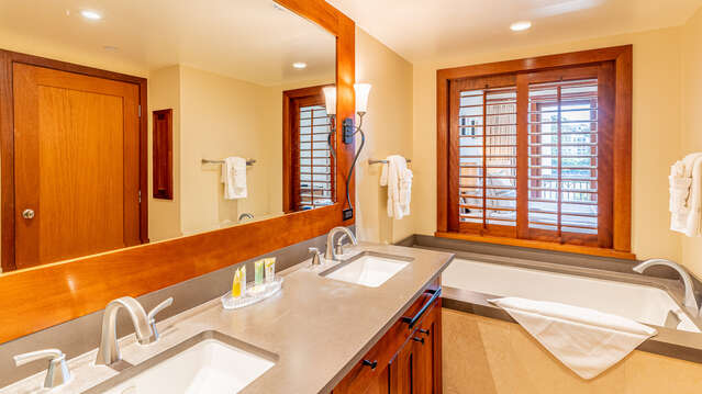 Master Bath with a Deep Soaking Tub and a Walk-in Shower