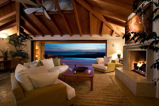 Great Room with Fireplace and Views