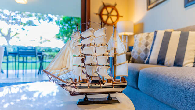 Beach and ocean themed decor in this vacation rental in Ko Olina Oahu Hawaii