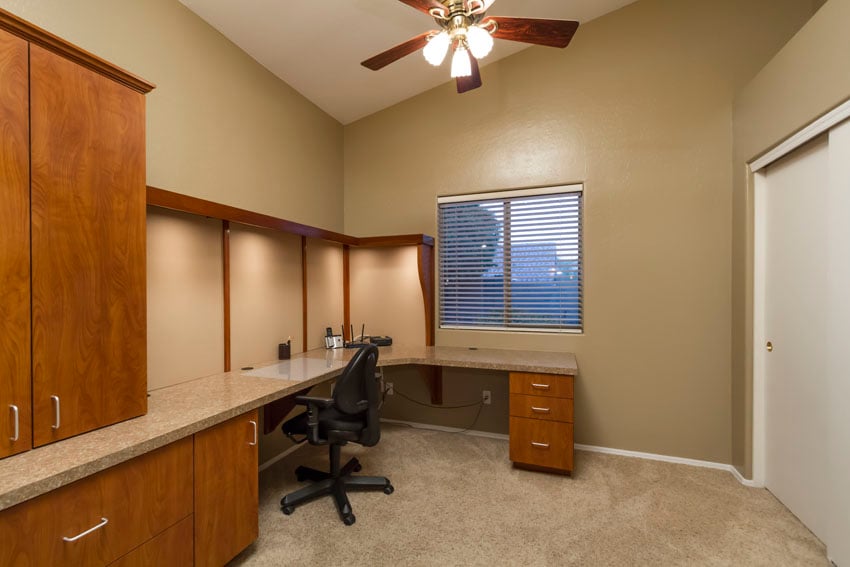 Office space with built in desk