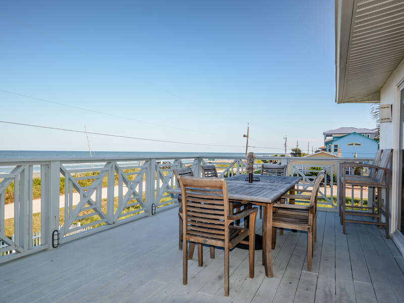 Oversized, oceanfront deck with plenty of room to relax.
