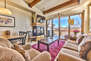 Living Room, Dining Area and Private Deck with Great Views
