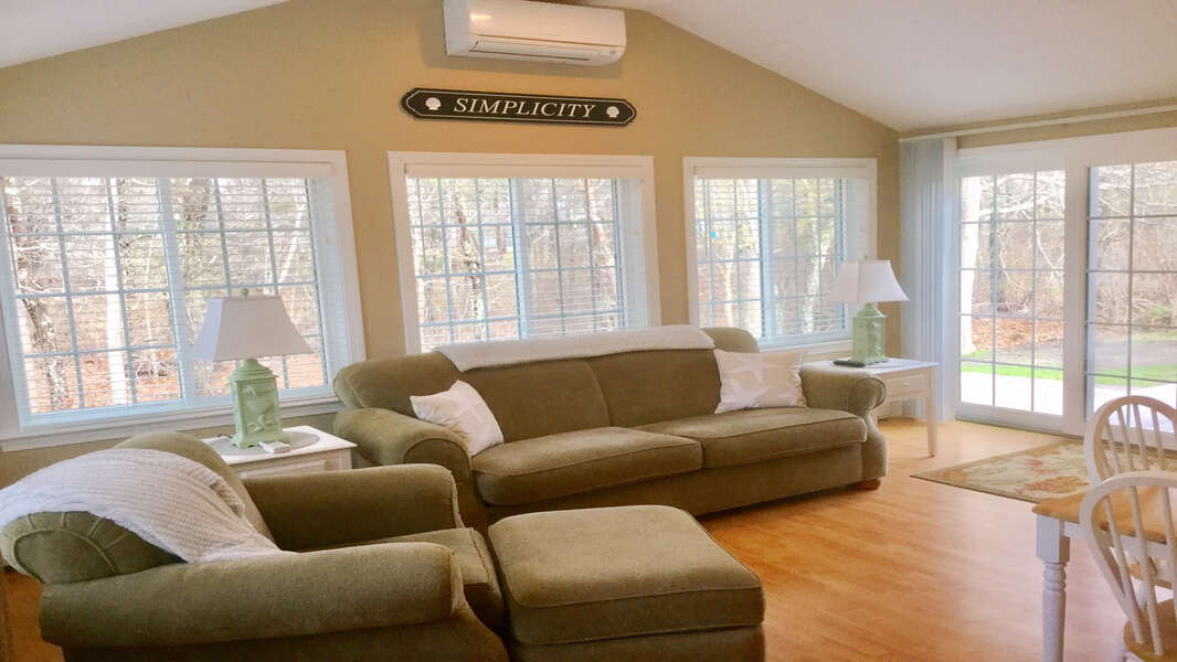 Comfy furnishings in the sunroom - 23 Ridgevale Road South Harwich Cape Cod New England Vacation Rentals