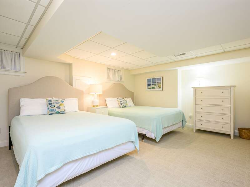 Lower Level Bonus Sleeping area with 2 Queen Beds - 2 Captains Row E Chatham Cape Cod New England Vacation Rentals-#BookNEVRDirectCaptainsRow