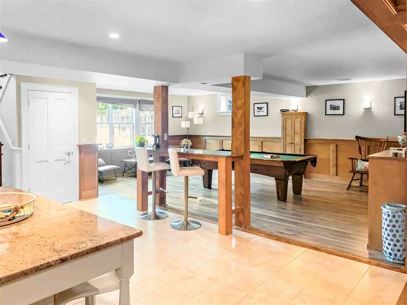 Lower level media and entertainment area  -14 Hallett Lane -Chatham- Cape Cod- New England Vacation Rentals
