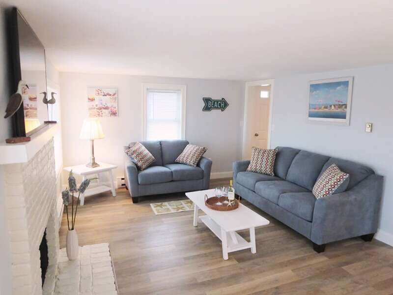 Comfortable seating with pull out in living room - 15 Oyster Drive- Chatham- Cape Cod -New England Vacation Rentals