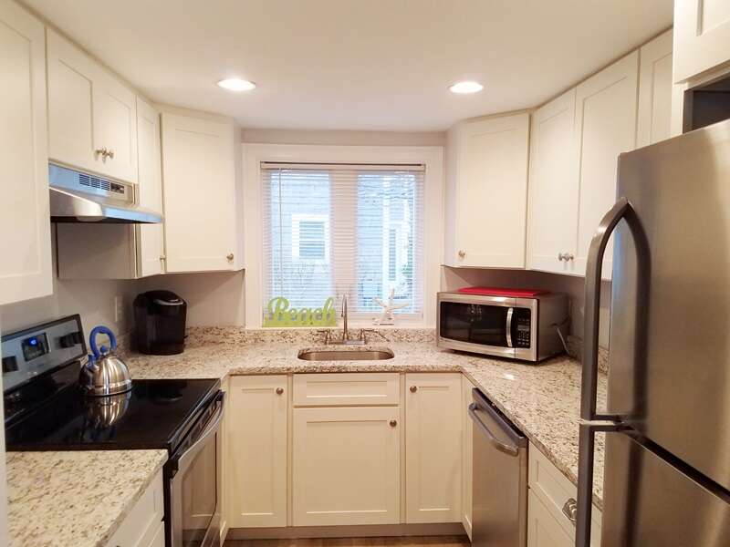 Close up of kitchen with stainless steel appliances -  15 Oyster Drive- Chatham- Cape Cod -New England Vacation Rentals