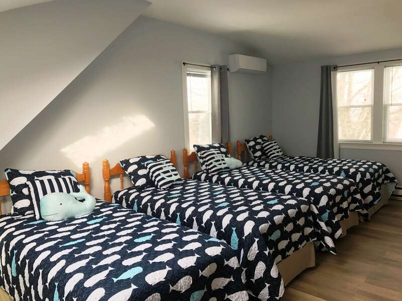 Bedroom #3 with 4 Twins also on the 2nd floor. Slimline A/C to keep you cool - 15 Oyster Drive- Chatham- Cape Cod -New England Vacation Rentals