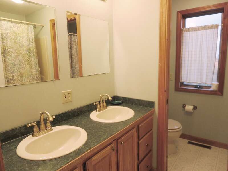 Bathroom #2 on the 2nd floor with a tub and shower - 17 Uncle Venies South Harwich Cape Cod New England Vacation Rentals