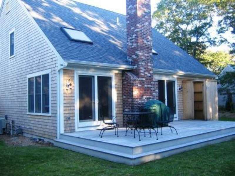 Back deck with outdoor seating -  22 Charlene Lane- Harwich- Cape Cod- New England Vacation Rentals